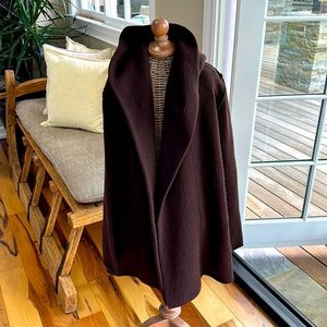 Vince wool brown hooded sweater with pockets, Size Medium